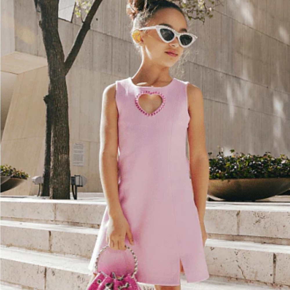 Lola + The Boys Pink Heart Cutout Dress